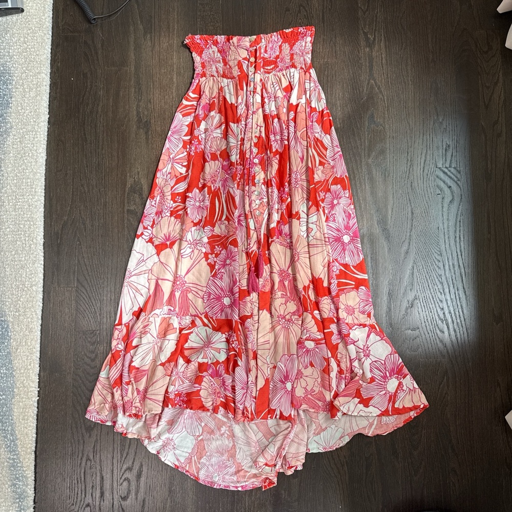 Floral Red and Pink Women's Skirt
